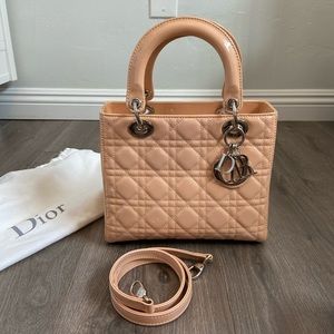 Lady Dior Medium Patent Beige SHW